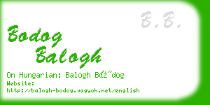 bodog balogh business card